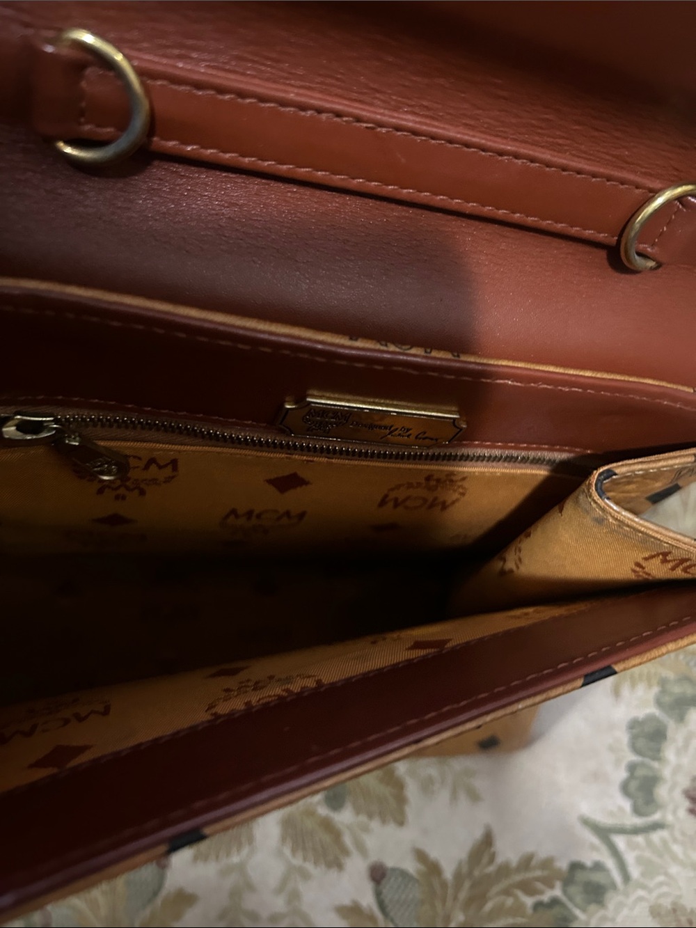 MCM vintage 70s Cognac Visetos Monogram Top Handle Satchel - Picture 7 of 11